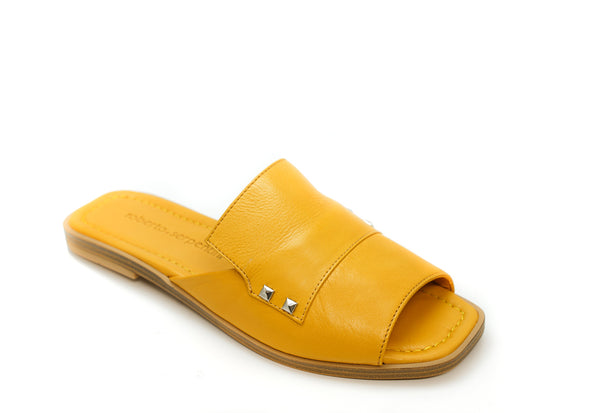 Roberto Serpentini Women's Mustard Stud Flat Sandal 48620