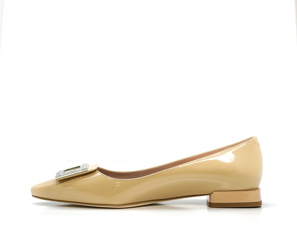 Roberto Serpentini Women's Patent Leather Beige Shoe 25416