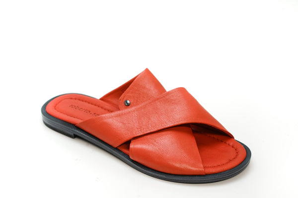Roberto Serpentini Women's Red Leather Flat Sandal 15020