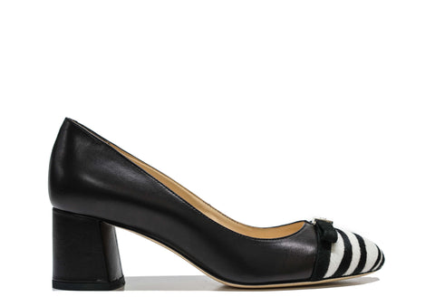 Roberto Serpentini Women's Black Zebra Suede Heels 251640 - Now $190