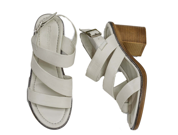 Roberto Serpentini Women's White Leather Sandals 39726