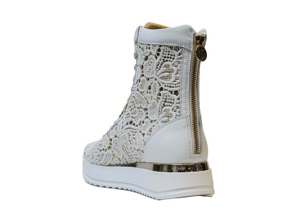 Roberto Serpentini Women's White Lace Boot 1457