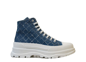Roberto Serpentini Women's Blue Jeans Boot Sneakers 01448