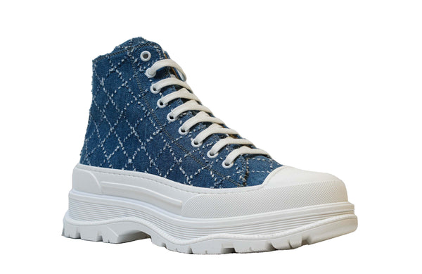 Roberto Serpentini Women's Blue Jeans Boot Sneakers 01448