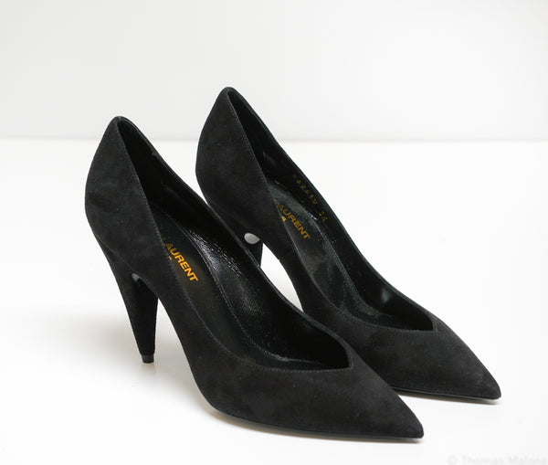 Saint Laurent Women's Black Suede Shoes Paris 95 632612