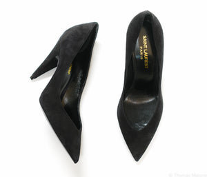 Saint Laurent Women's Black Suede Shoes Paris 95 632612