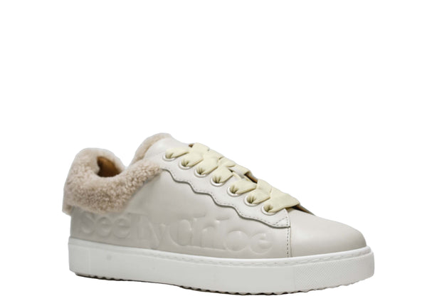 See By Chloe Women's Natural and Wool Sneaker 35191