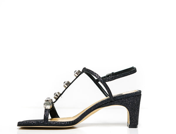 Sergio Rossi Women's Black Crystal Sandal A88500 - now  HALF PRICE