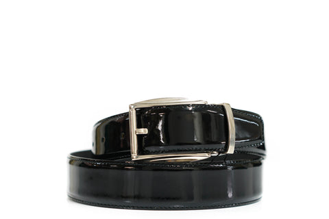Stefano Stefani Black Patent Leather Belt 8031