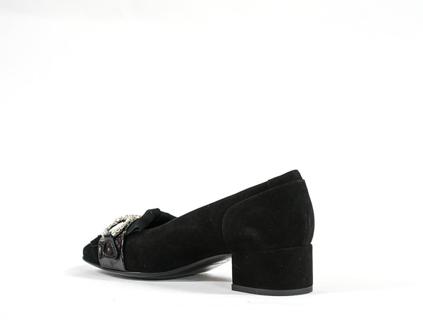 Stefano Stefani Women's Black Suede Jewel Shoe 7111
