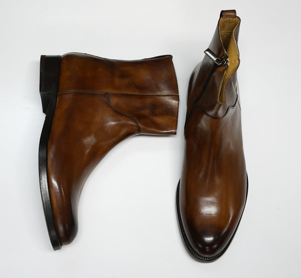 Stefano Stefani Men's Brandy Leather Ankle Boot 5607