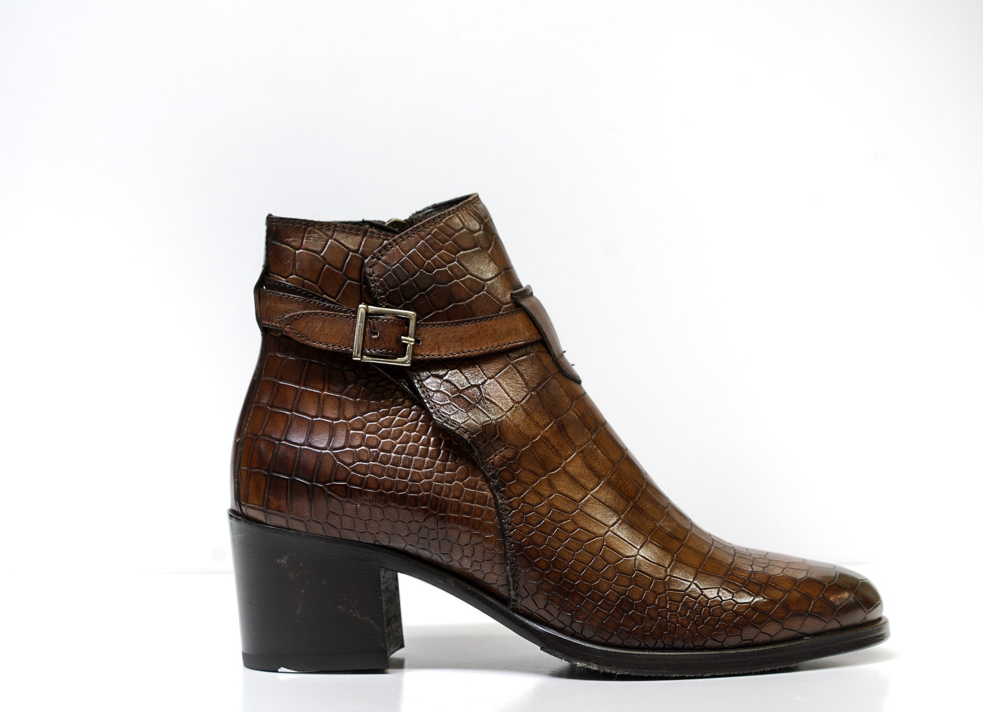 Stefano Stefani Women's Brandy Leather Print Ankle Boot 9718