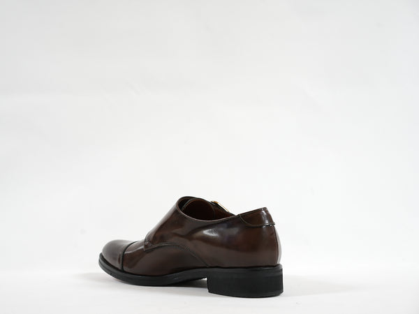 Stefano Stefani Women's Brown Leather 2 Buckle Shoe 5619