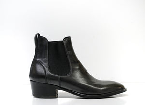 Stefano Stefani Women's Dark Grey Capri Leather Pull on Boot 9227