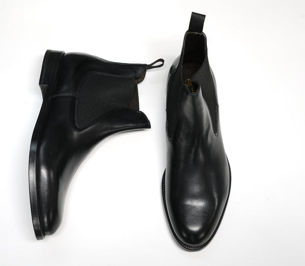 Stefano Stefani Men's Black Leather Pull On Boots 9137