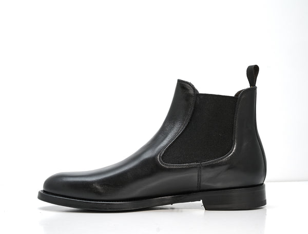 Stefano Stefani Men's Black Leather Pull On Boots 9137
