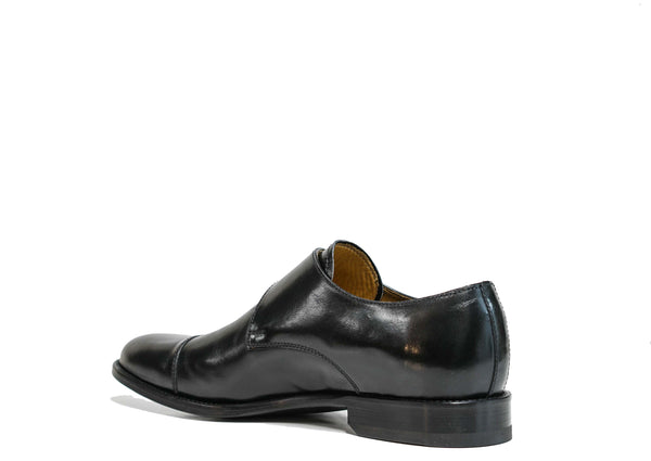 Stefano Stefani Men's Black Leather Buckle Shoe 8611E
