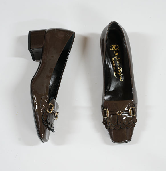 Stefano Stefani Women's Taupe Fringe Patent Shoe 5876 - 41 Last Size