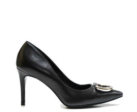 Stefano Stefani Women's Leather Black & Silver Shoe 7607
