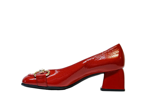 Stefano Stefani Women's Red Naplak Patent Leather Chain Shoe 8761