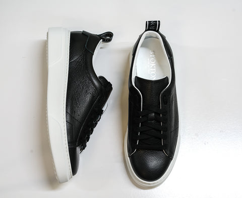 Stokton Men's Black Leather Sneaker Bubka. Size 41