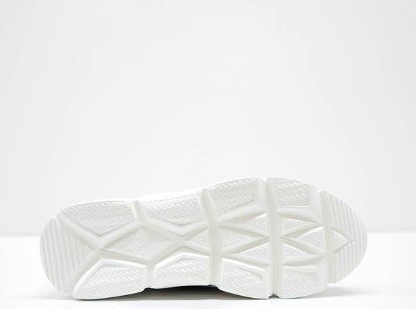 Stokton Women's White & Orange Leather Sneaker, Style Name 650 -D