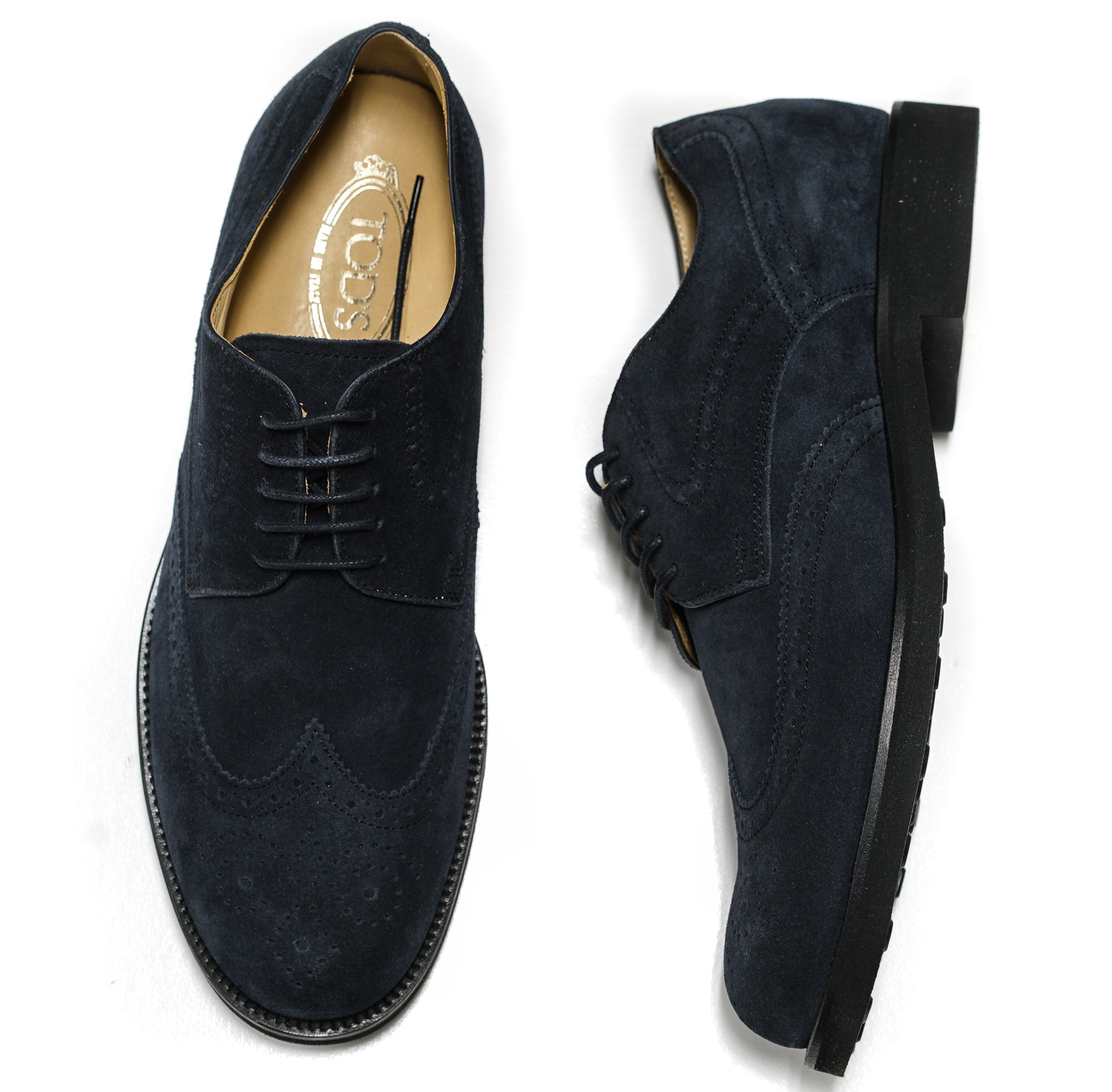 Tod's Men's Suede Blue Detail Lace Up Shoe MPOOC1