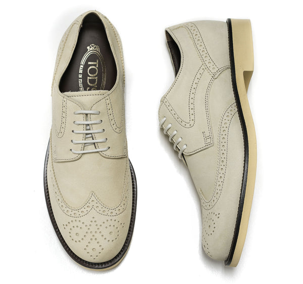 Tod's Men's Beige Leather Detail Lace Up Shoe KKMOWP  Size 7 Last pair  HALF PRICE