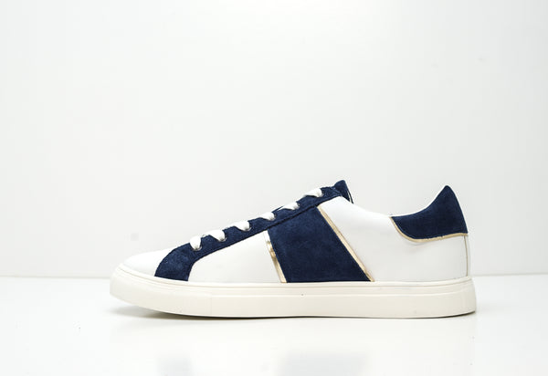 Trussardi Men's White, Blue & Gold Sneakers W765 - 41 EU Last size