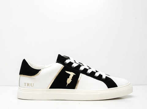 Trussardi Men's White, Black & Gold Sneakers W766