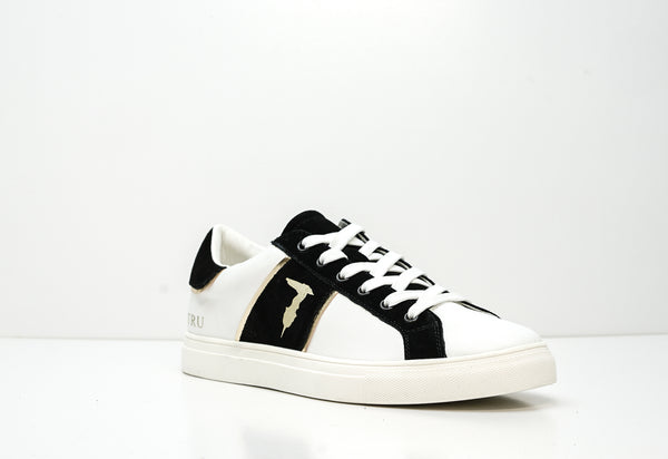 Trussardi Men's White, Black & Gold Sneakers W766