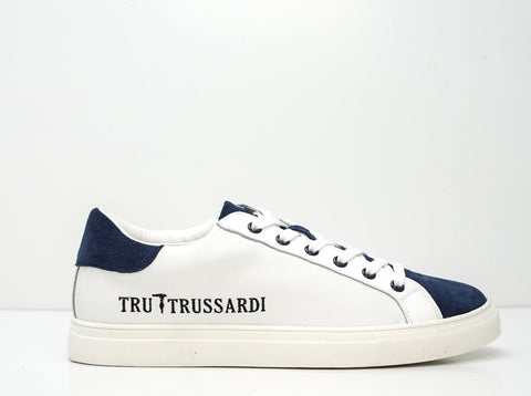 Trussardi Men's White & Blue Sneakers W656