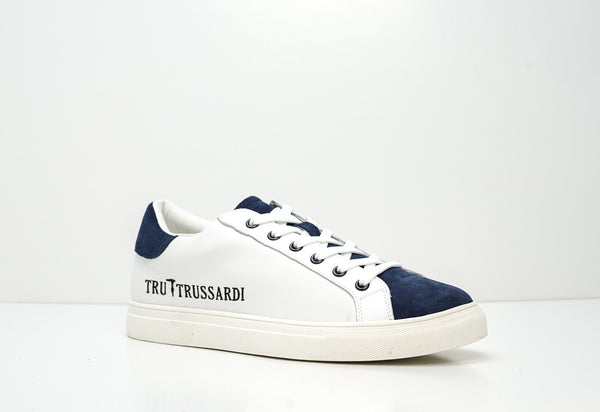 Trussardi Men's White & Blue Sneakers W656