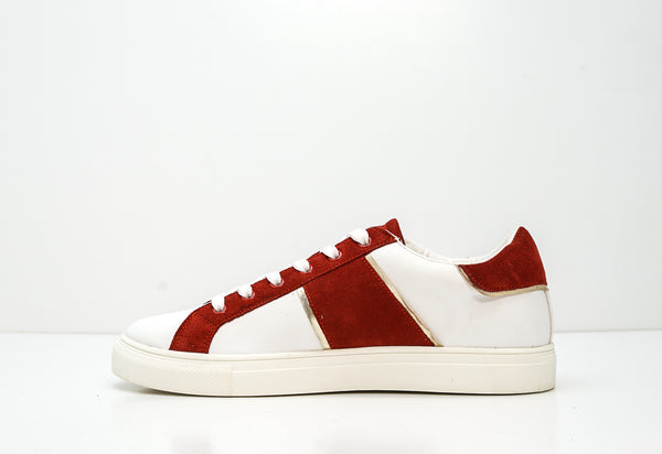Trussardi Men's Red, Gold & White Sneakers U767 - 41 EU Last Size