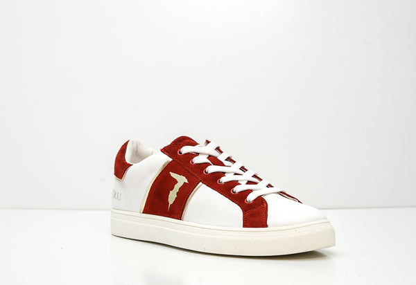 Trussardi Men's Red, Gold & White Sneakers U767 - 41 EU Last Size