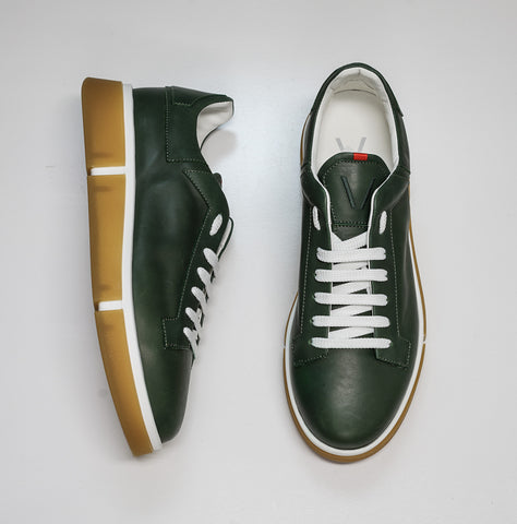 V Design Men’s Green Leather Sneaker Radical Man SMA6