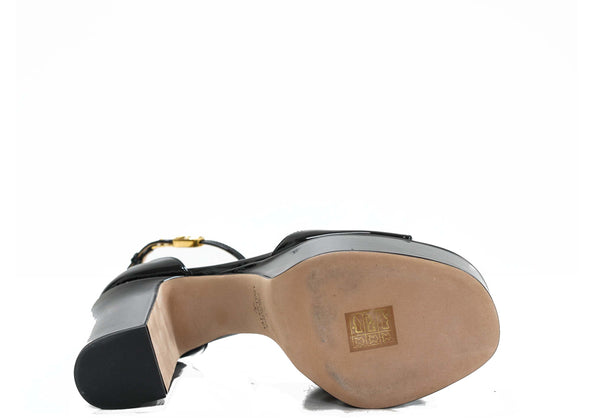 Valentino Garavani Women's Black Patent Leather Sandal 1WS0F12 - 37.5 Last Size