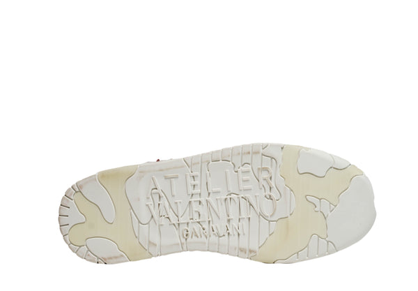 Valentino Garavani Women's White Leather Embroidery Pattern Sneaker 2S0CQ6.