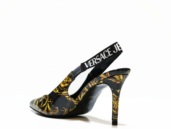 Versace Jeans Women's Black & Gold Printed Sling Back 3S52