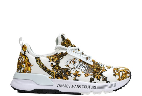 Versace Jeans Women's White & Gold Logo Sneaker 3SA5