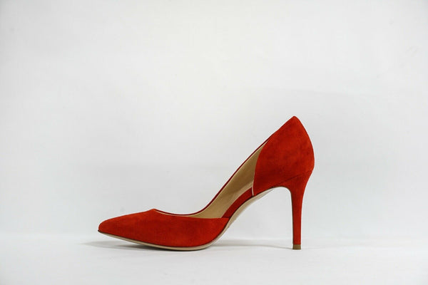 Fabio Rusconi Women's Red Suede Side Cut Out Heel Milito