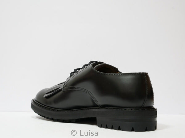 Alexander McQueen Men's Black Fringe Shoe 485209  -  NOW HALF PRICE