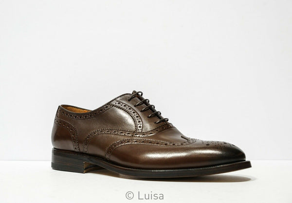 Moreschi Men's Marrone Leather Detail Shoe 037096