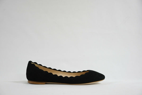 Fabio Rusconi Women's Suede Black Ballerina Flat Shoe S1795