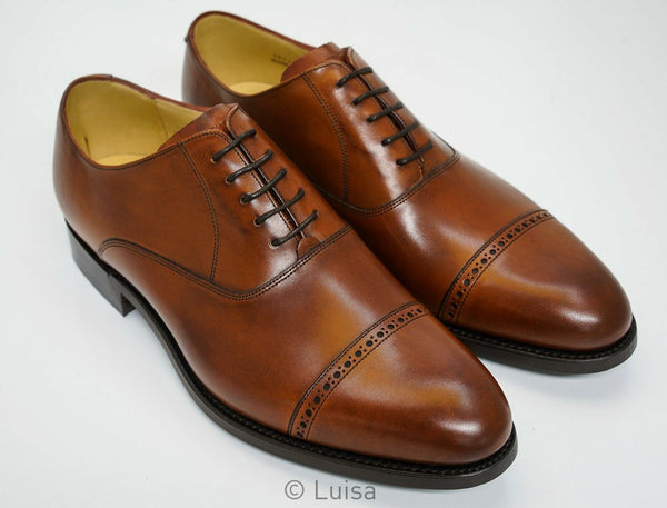 Barker Men's Leather Rosewood Lace Up Shoe Burford 399127 - 6 UK Last Size