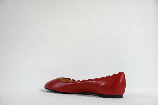 Fabio Rusconi Women's Red Leather Ballerina Flats S1795