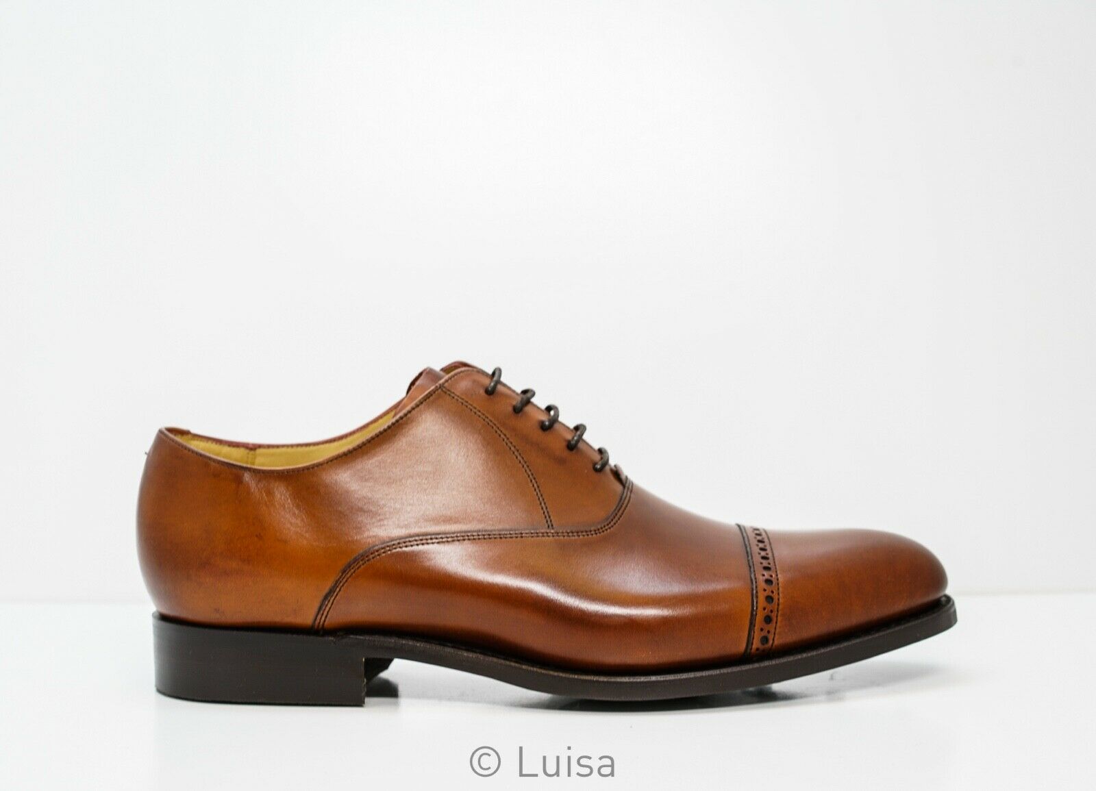 Barker Men's Leather Rosewood Lace Up Shoe Burford 399127 - 6 UK Last Size