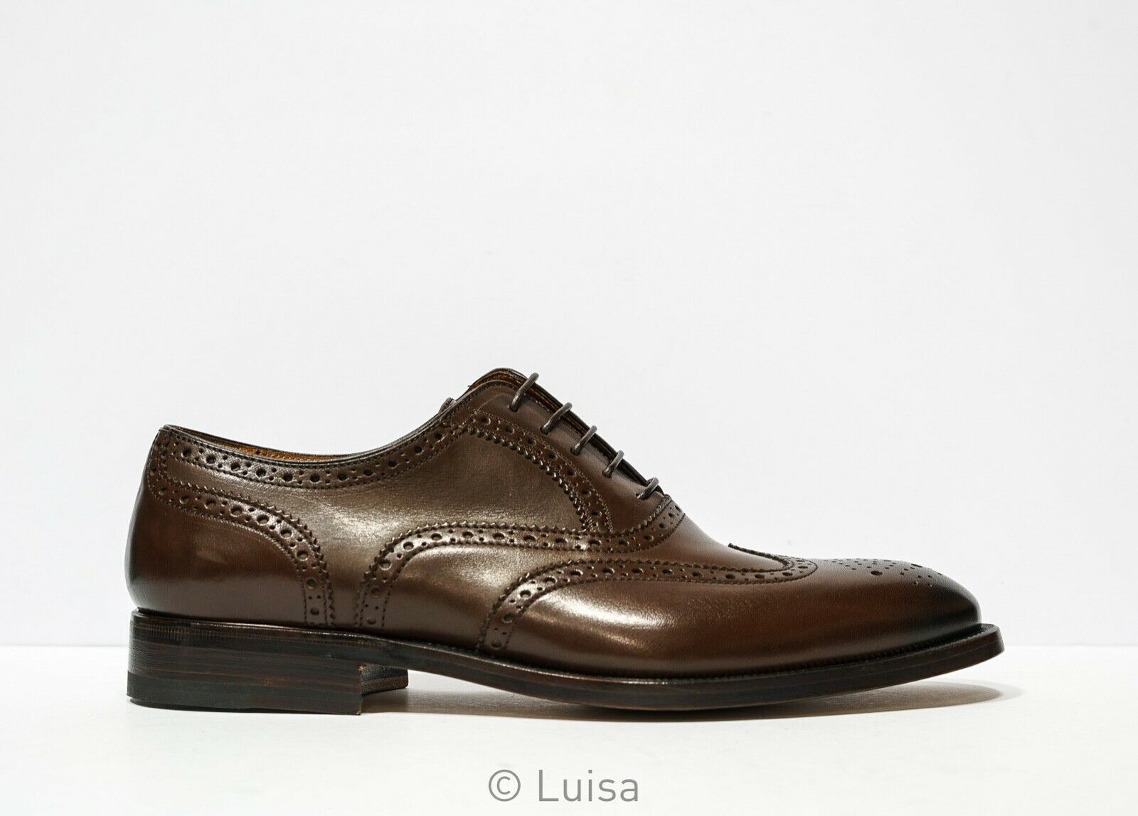 Moreschi Men's Marrone Leather Detail Shoe 037096