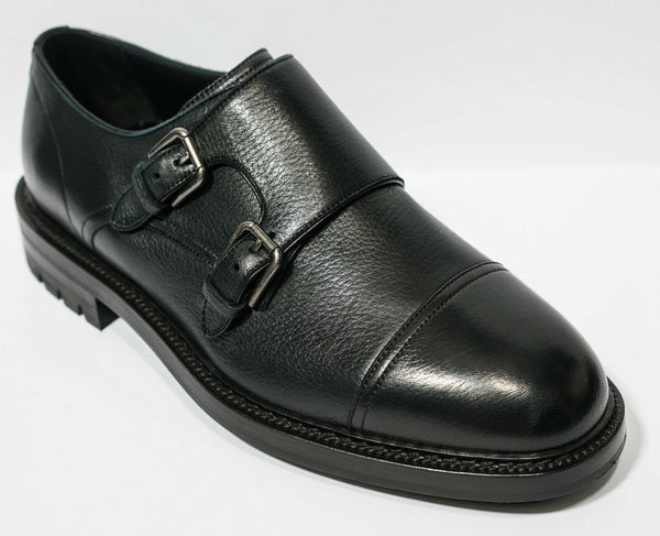 Dolce & Gabbana Men's Black 2 Buckle Shoe A10223 Last Size 40.5EU