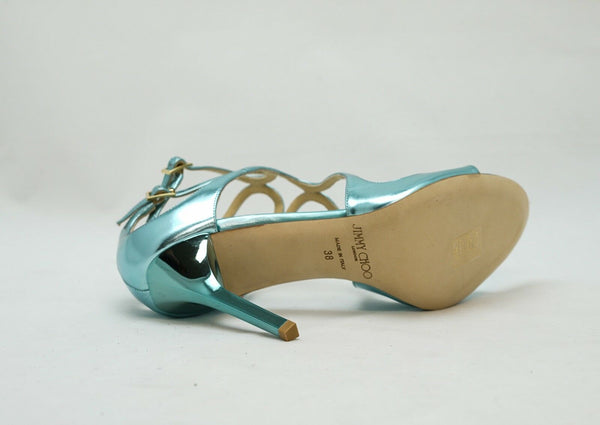 Jimmy Choo Women's Blue Mirror Sandal LANG